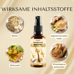 Timilk® VitaStrand Biotin Haarwachstumsspray✅Dichtes, glänzendes Haar in nur wenigen Wochen