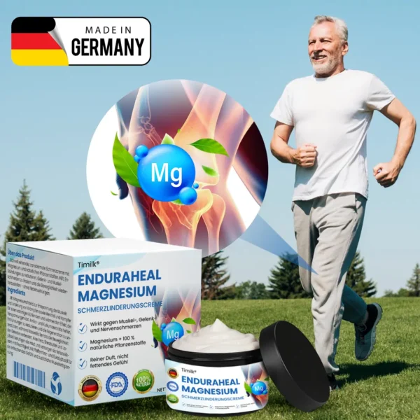 Timilk® EnduraHeal Magnesium Schmerz­Linderungs­creme (Behandelt Arthritis, Neuropathie, Rheuma, Sportverletzungen und mehr)