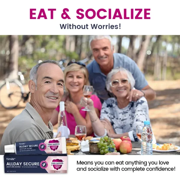 Timilk® AllDay Secure Denture Bond — Fit Seal, Secure Hold Up to 4 Days